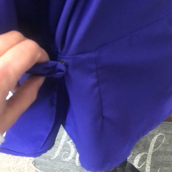 Chaus petites size 8 blue button paced should blouse - Picture 5 of 13